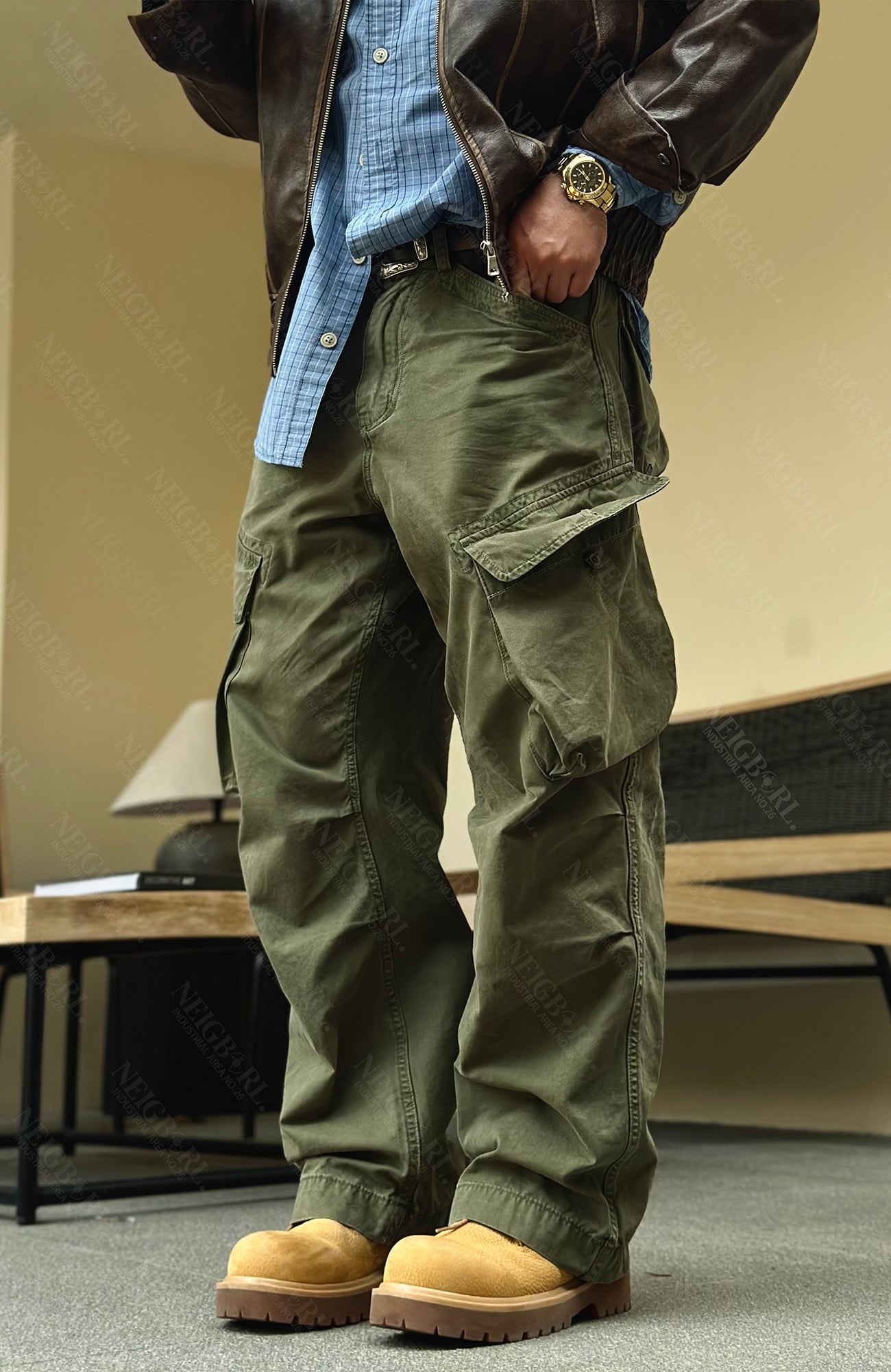 NEIGBORL Large Utility Pockets Cargo Pants-Pants-S-Blue-Free Shipping Leatheretro