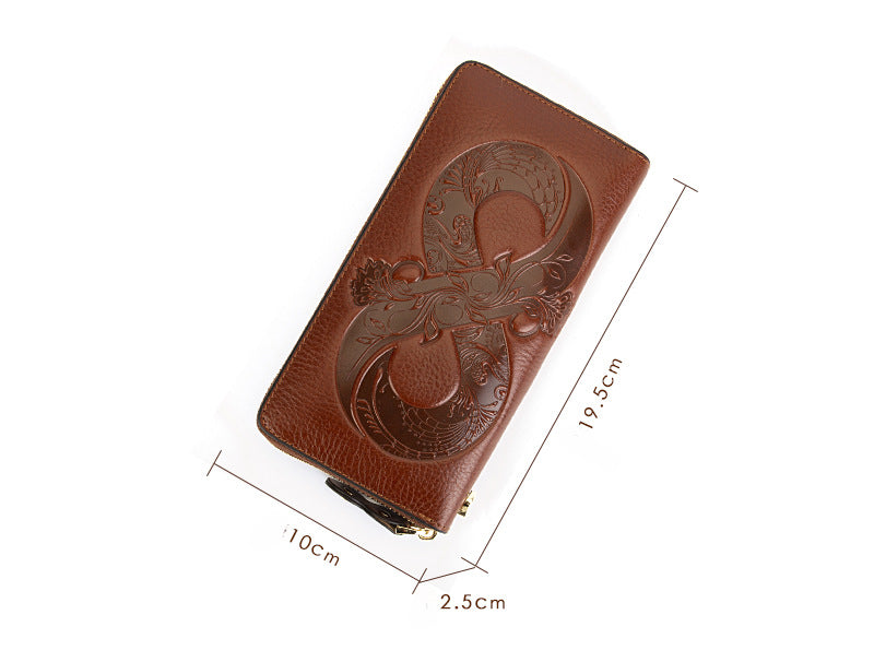 Genuine Top-Grain Leather Women's Wallet-Handbags, Wallets & Cases-brown-Free Shipping Leatheretro