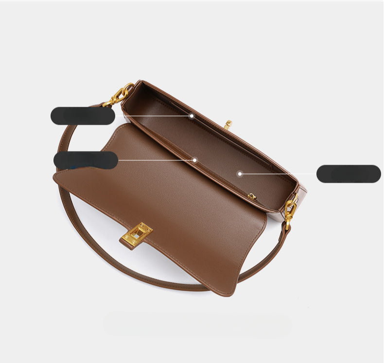 Designer Leather Baguette Bag-Handbags-Black-Free Shipping Leatheretro