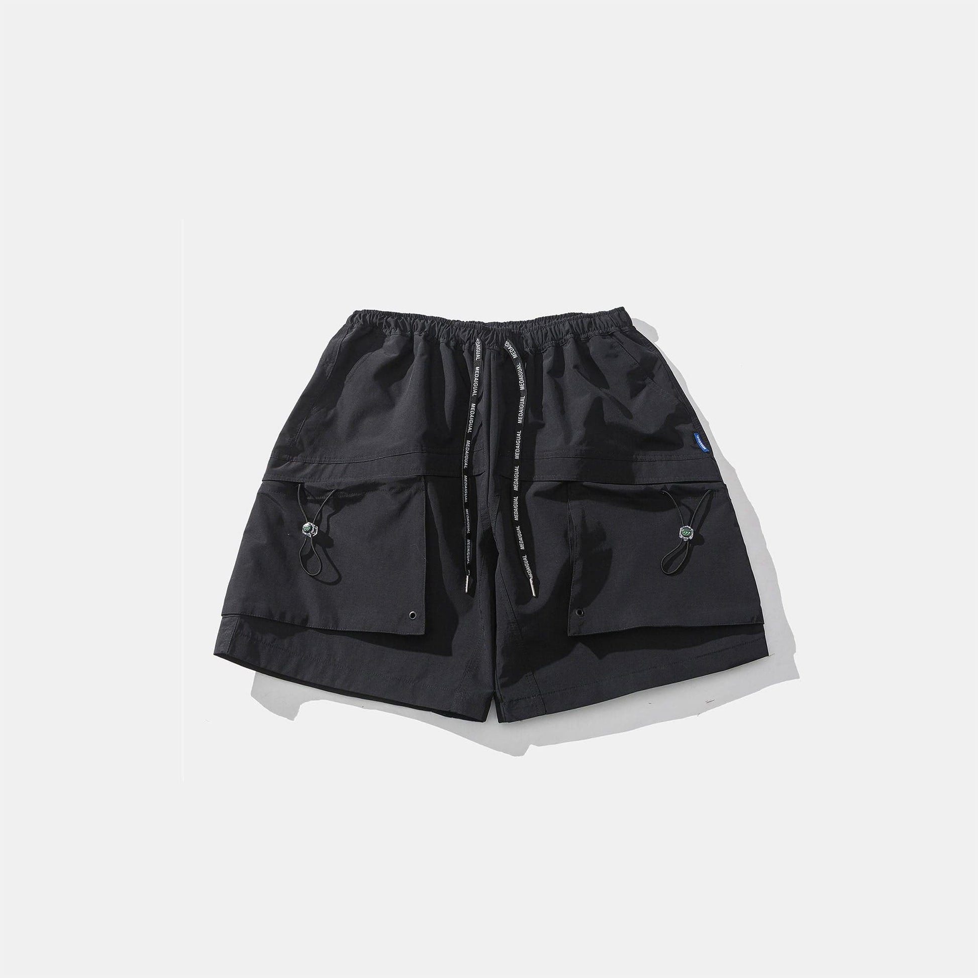 ME DA IGUAL Multi-Pocket Waterproof Cargo Shorts-Shorts-M-Black-Free Shipping Leatheretro