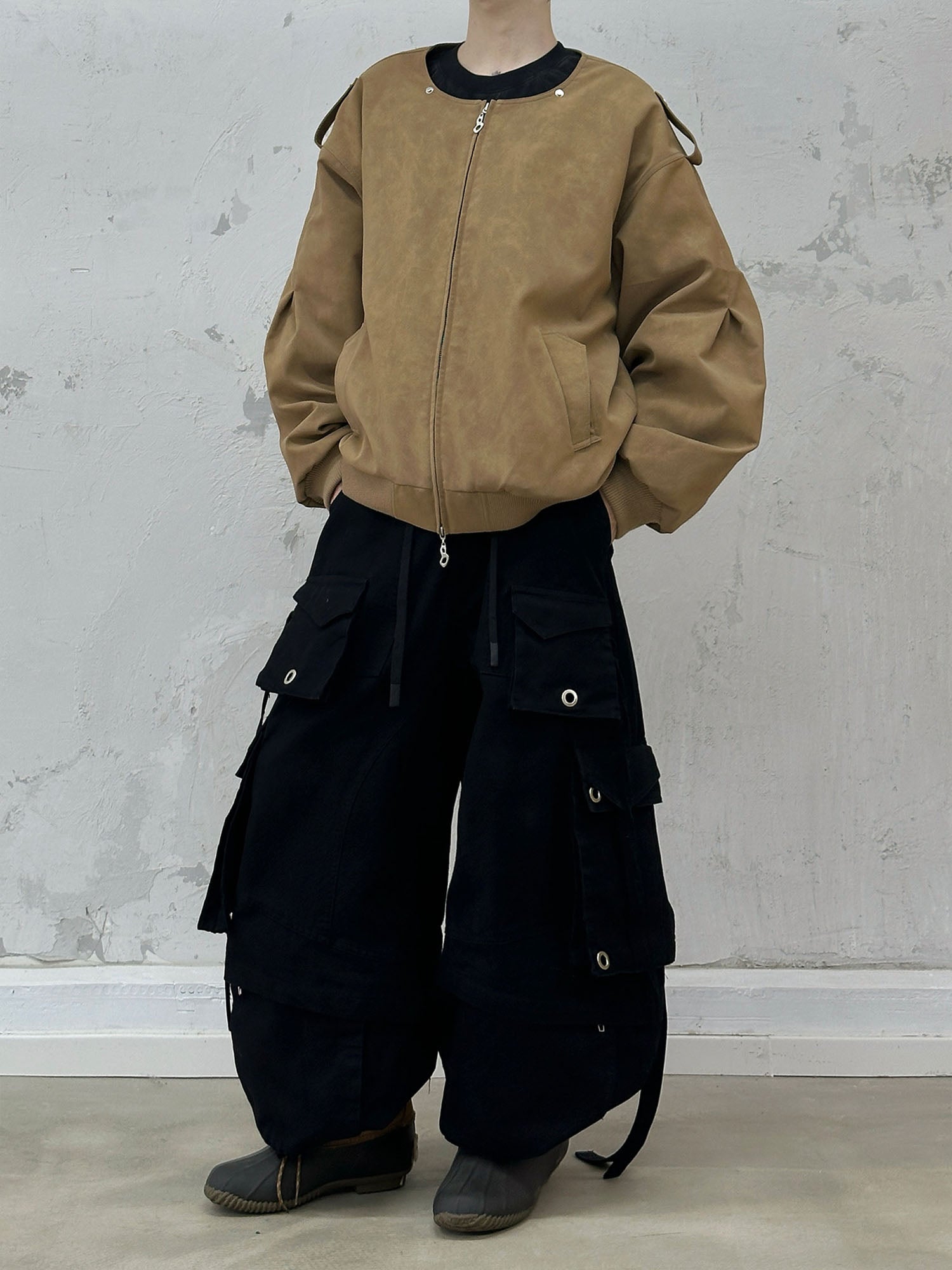 RELABEL Detachable Plush Scarf Hooded Suede Jacket Brown-Jacket-XS (Preorder)-Free Shipping Leatheretro