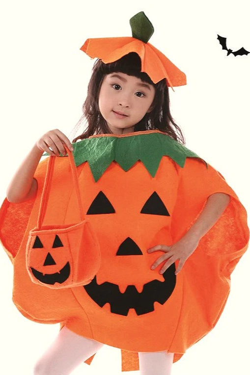 Pumpkin Cosplay Set Kid Halloween-One Size-Orange-Free Shipping Leatheretro
