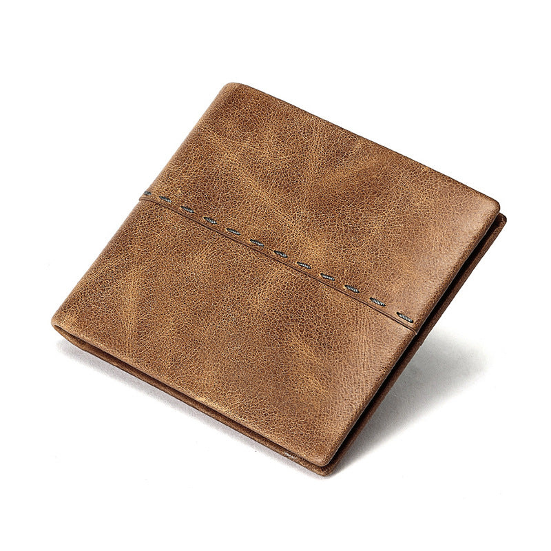 Stylish Genuine Leather Compact Wallets and Card Holders-Wallets & Money Clips-Desert Sand-Free Shipping Leatheretro