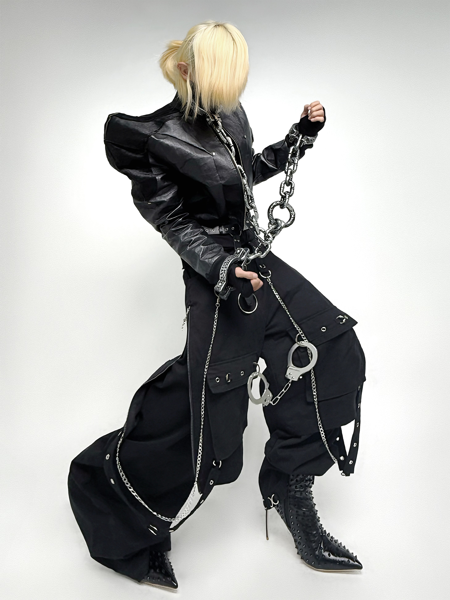 TH4SWE Punk Chain-Strap Cargo Pants-Pants-XS-Free Shipping Leatheretro