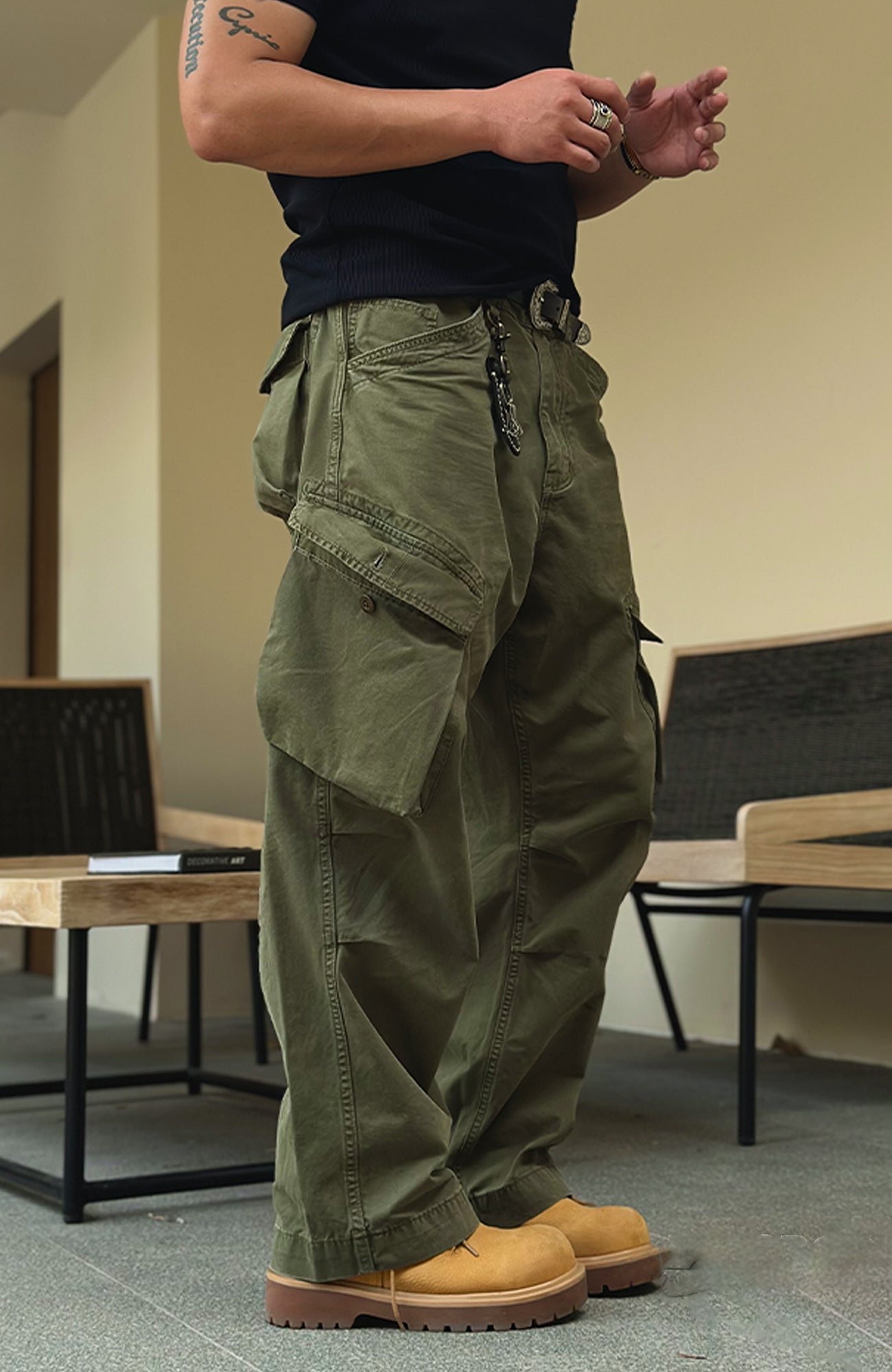 NEIGBORL Large Utility Pockets Cargo Pants-Pants-S-Blue-Free Shipping Leatheretro