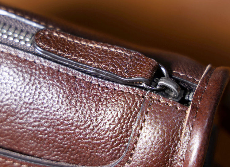 Men's Vintage Messenger Bag - Handmade Full-Grain Vegetable-Tanned Leather Messenger Bag-Messenger Bags-Coffee-Free Shipping Leatheretro