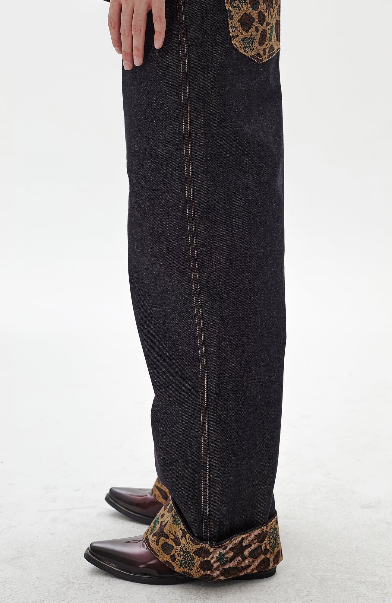PASET Barn Cuffed Wide-Leg Jeans-Jeans-S / 27"-Free Shipping Leatheretro