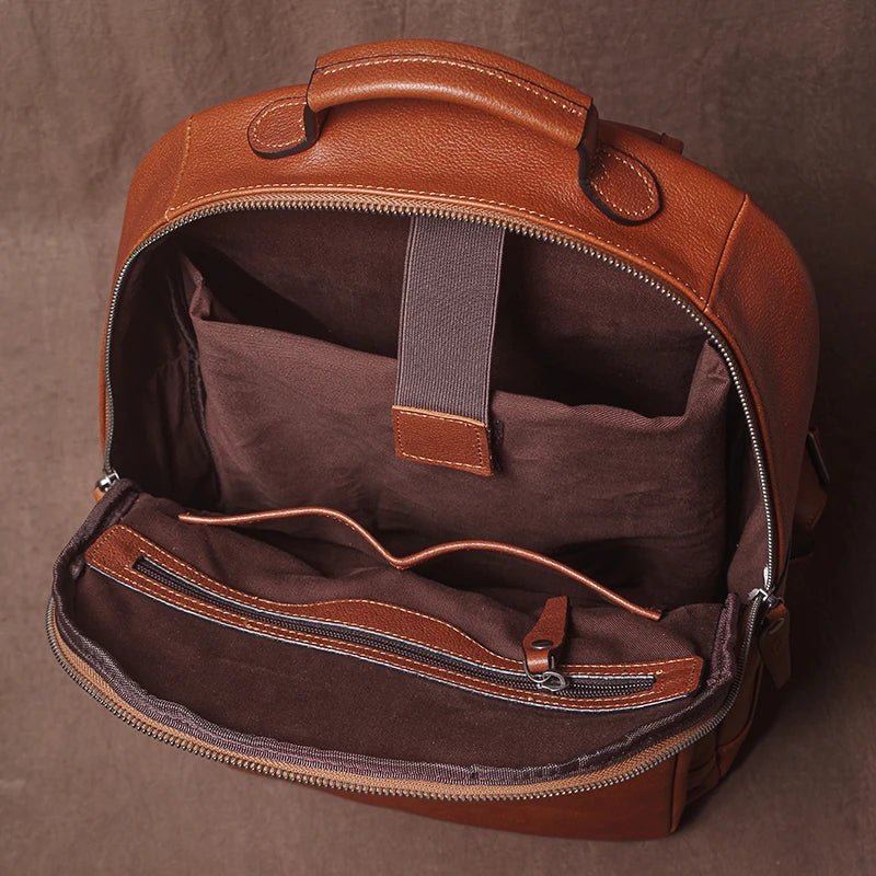 Luxury Leather Laptop Travel Backpack - Premium Professional Business Backpacks-Backpacks-Brown-Free Shipping Leatheretro