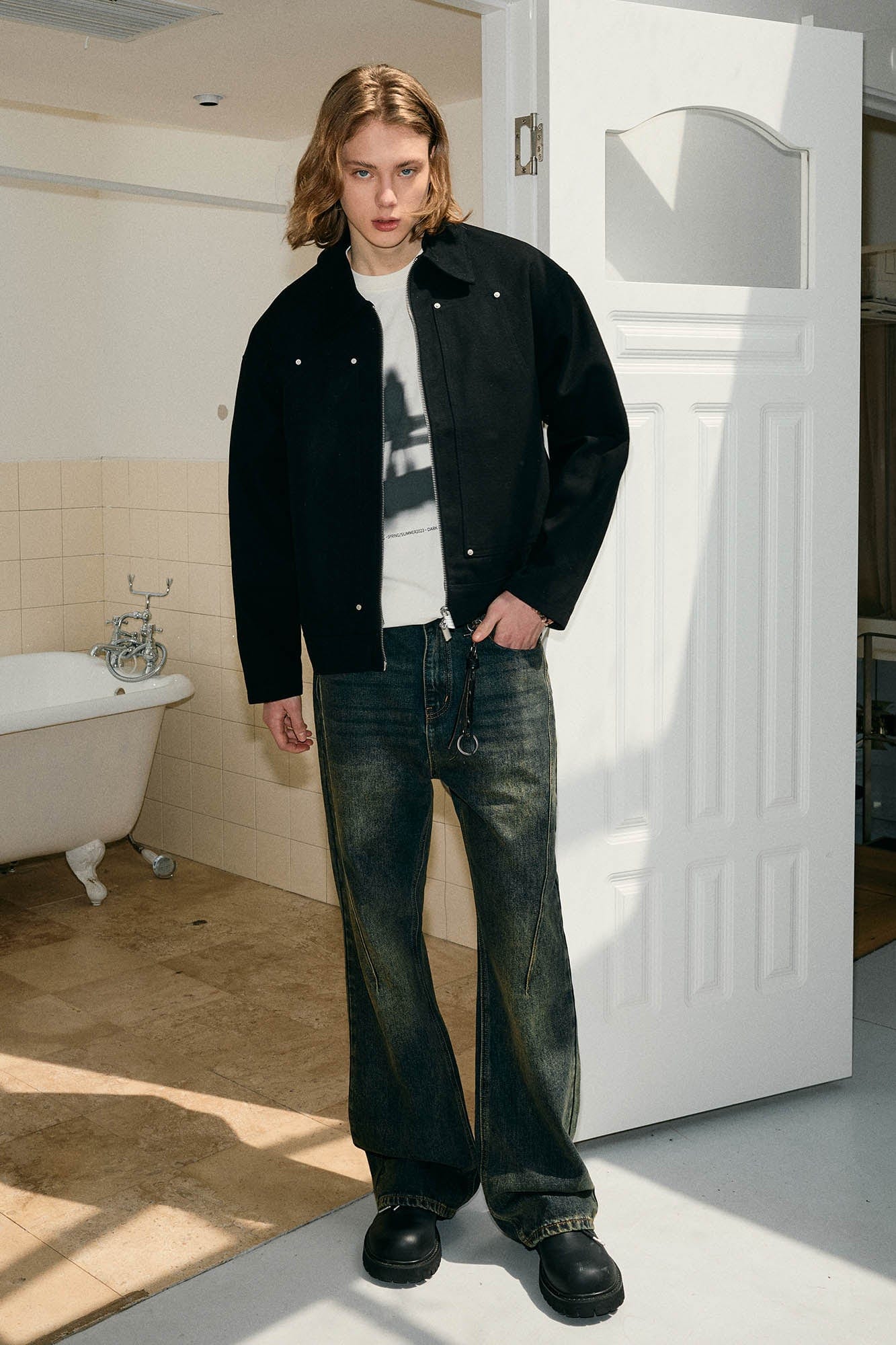 KREATE Studded Patchwork Utility Jacket-Jacket-S-Black-Free Shipping Leatheretro