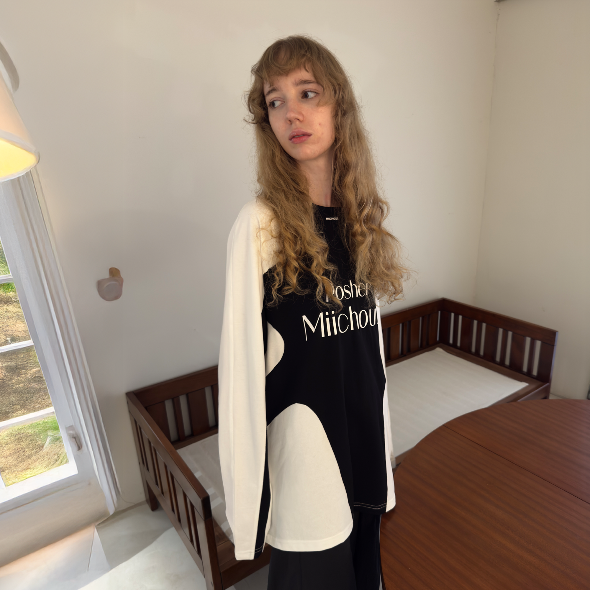 MIICHOUS Contrast Raglan Graphic Long-Sleeve Tee-L/S Tee-S-Red-Free Shipping Leatheretro