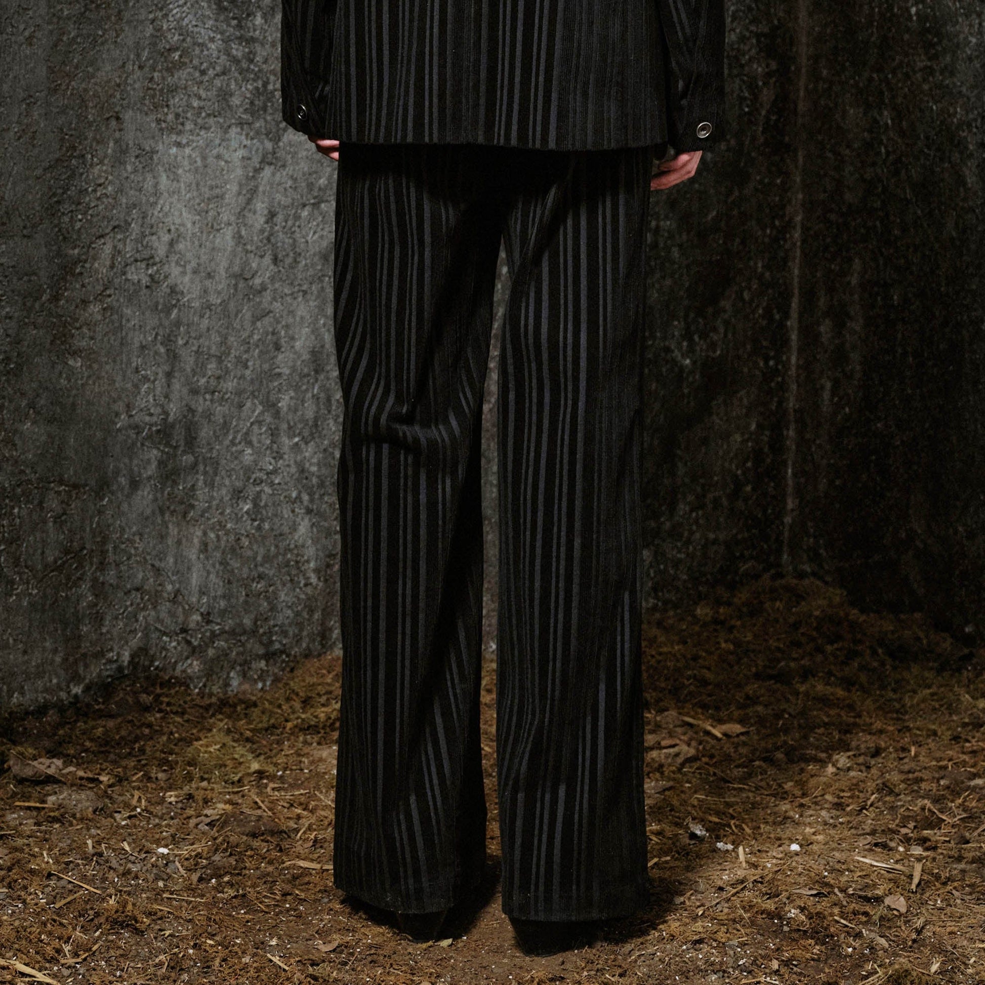 ILNya Nieternite Nifutur Corduroy Stripe Straight-Leg Trousers-Pants-S(0)-Free Shipping Leatheretro