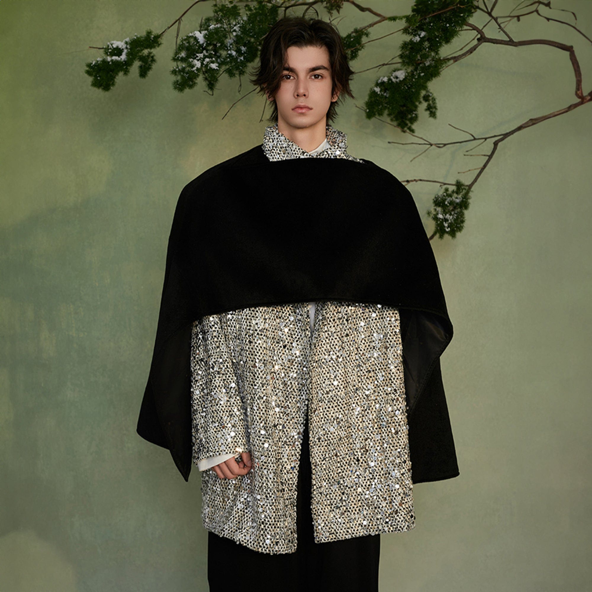 JIECHI Star Frost Layered Cape Coat-Jacket-M-Free Shipping Leatheretro