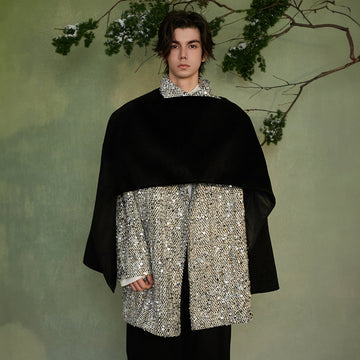 JIECHI Star Frost Layered Cape Coat-Jacket-M-Free Shipping Leatheretro