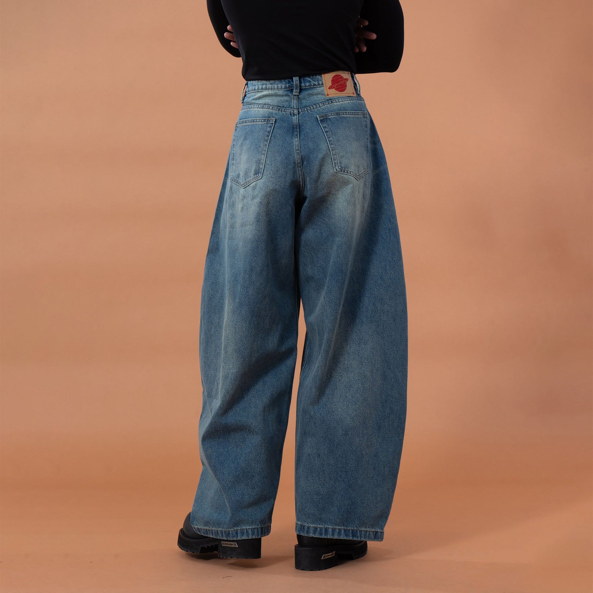 CLP Washed Studded Barrel Jeans-Jeans-M (Preorder)-Free Shipping Leatheretro