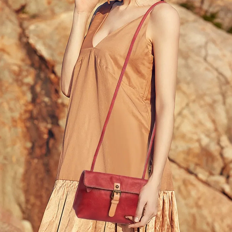 Vintage Genuine Leather Crossbody Bag for Women-Handbags-Coffee-Free Shipping Leatheretro