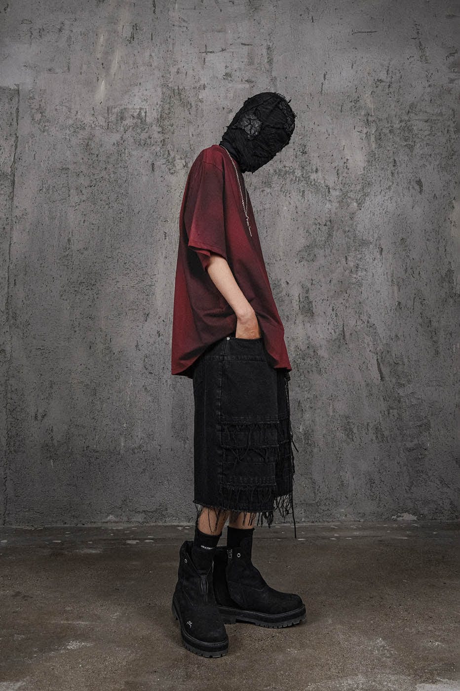 UNDERWATER Heavily Frayed Layered Denim Shorts-Shorts-S-Free Shipping Leatheretro