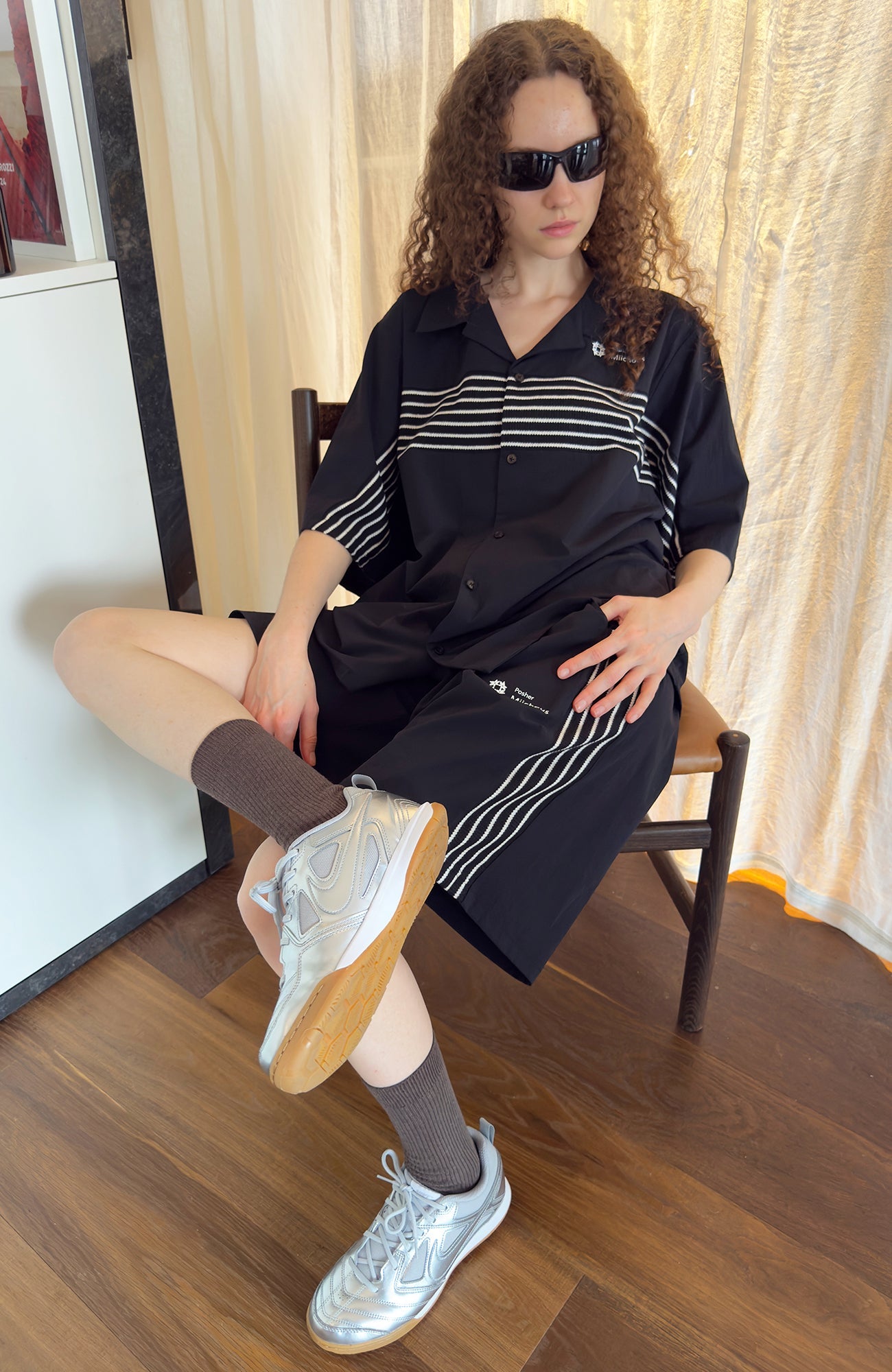 MIICHOUS Contrast Stripe Short-Sleeve Shirt-Half shirt-S (Preorder)-Free Shipping Leatheretro