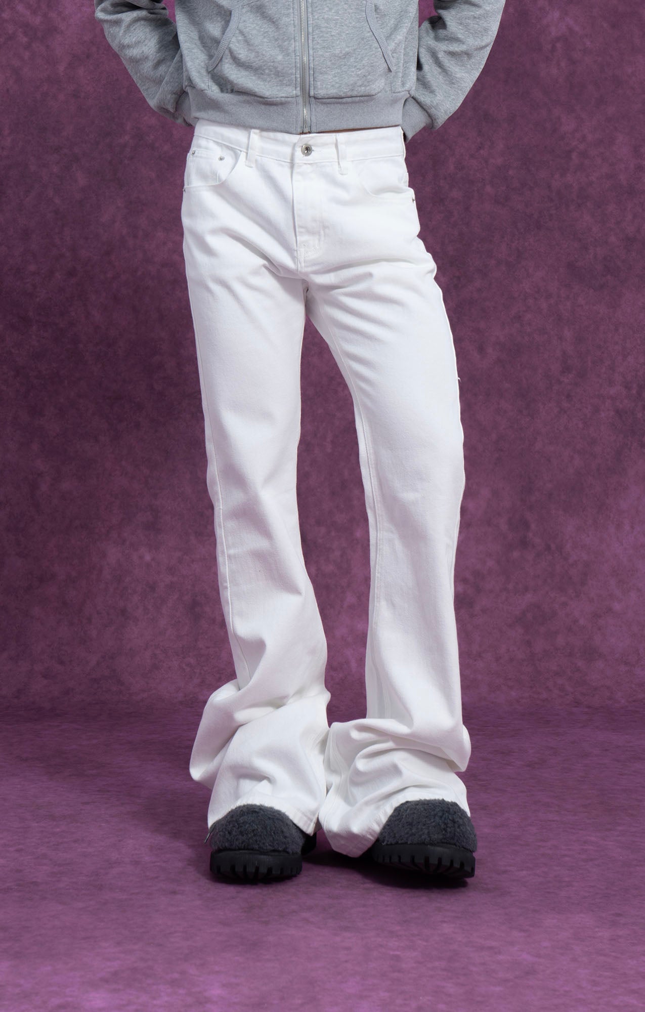 CLP Essential Slim Flared Jeans-Jeans-S-White-Free Shipping Leatheretro