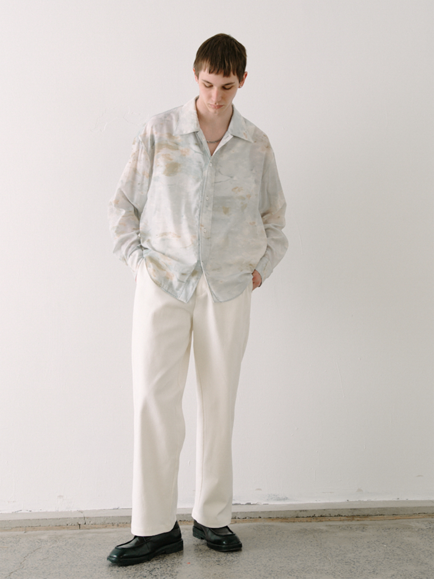 GRAINMUSTARD Washed Tie-Dye Draped Shirt-Shirt-XS-Free Shipping Leatheretro