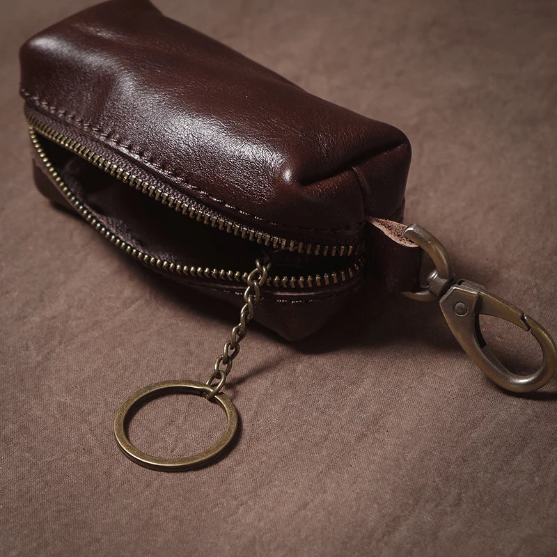 Vintage Cowhide Leather Car Key Case - Hanging Housekeeper Home Organizer-Key Case-Coffee-Free Shipping Leatheretro