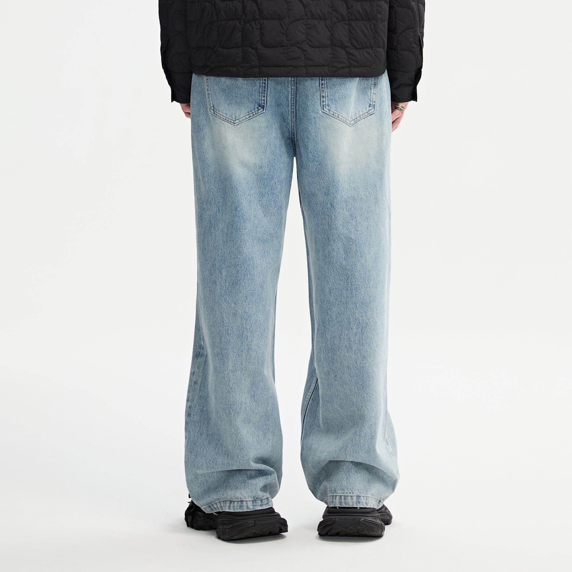 ORGANIC EMOTION Classic Washed Detachable Waist Cape Jeans-Jeans-XS-Blue-Free Shipping Leatheretro