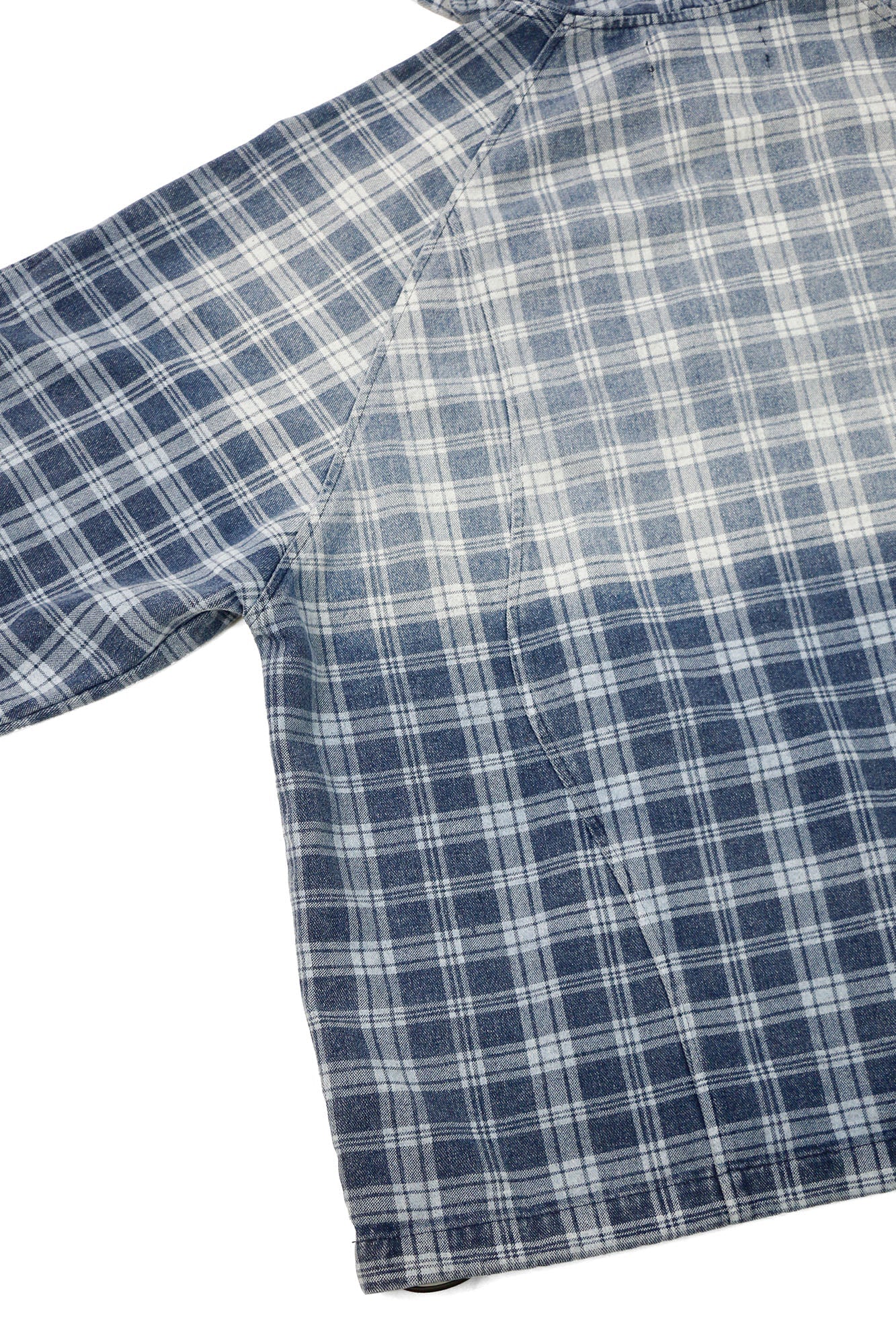 RELABEL Plaid Rivet Paneled Faded Hoodie-Hoodie-XS-Free Shipping Leatheretro