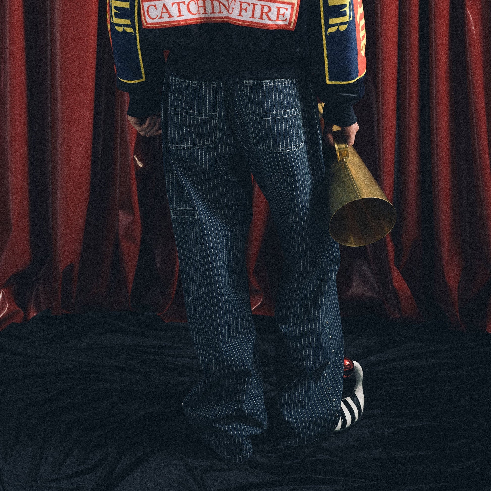 TRECLUB Studded Seam Striped Jeans-Jeans-S-Free Shipping Leatheretro