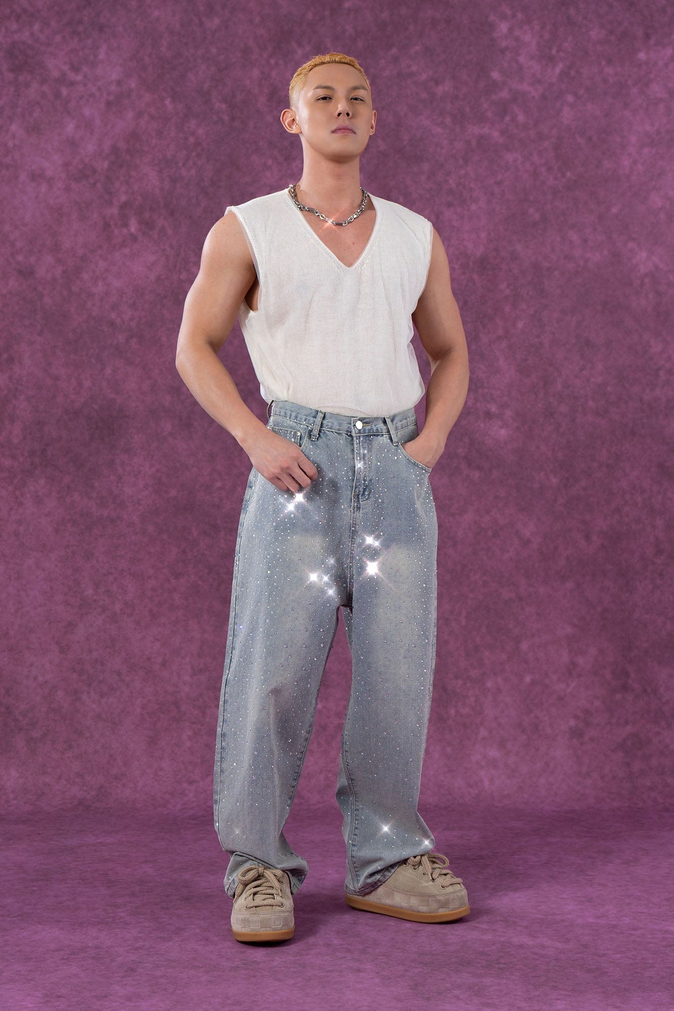 CLP Diamond Washed Straight-Leg Jeans-Jeans-S-Free Shipping Leatheretro