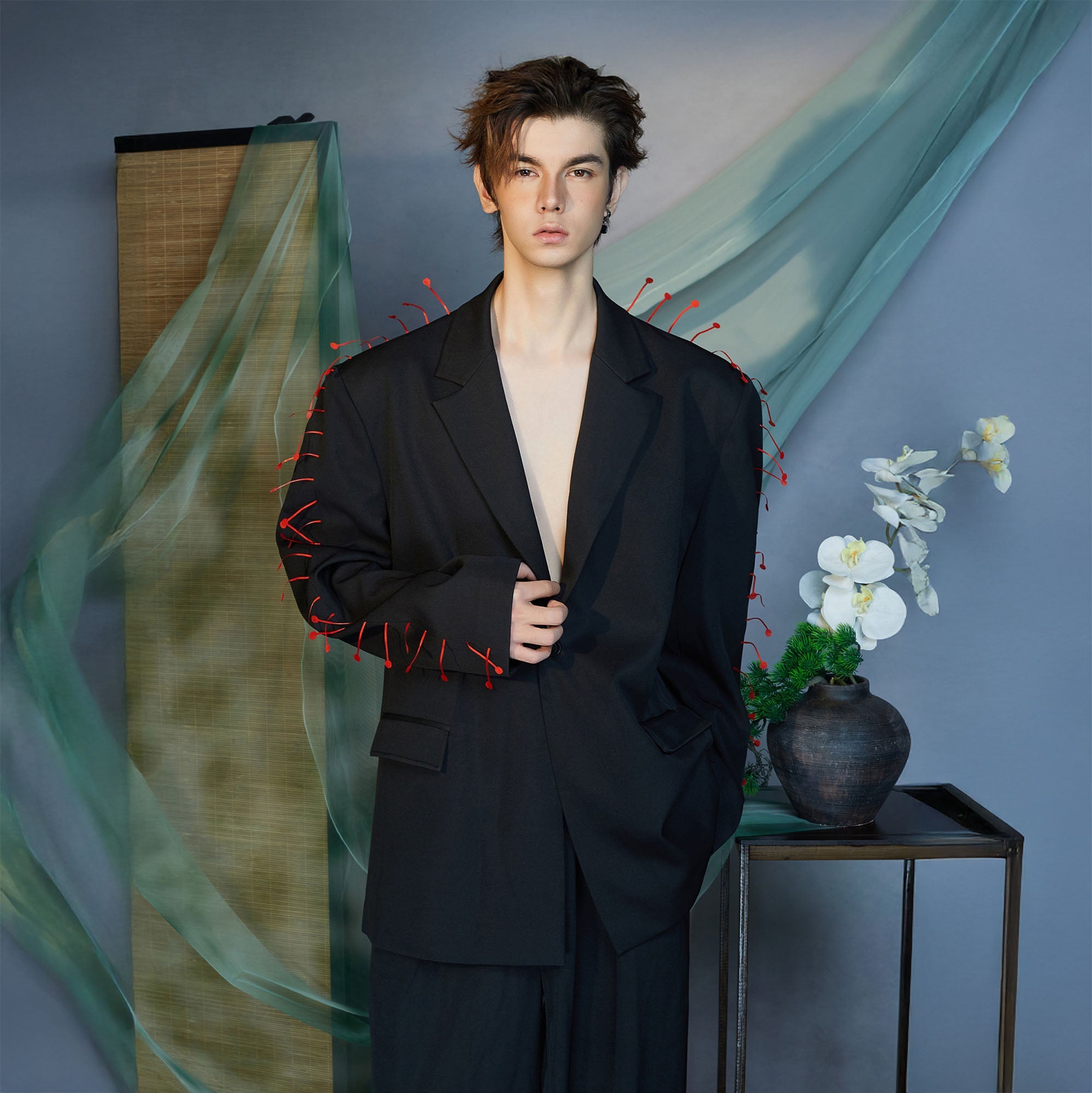 JIECHI Spiked Embellished Oversized Blazer-Jacket-M (Preorder)-Free Shipping Leatheretro