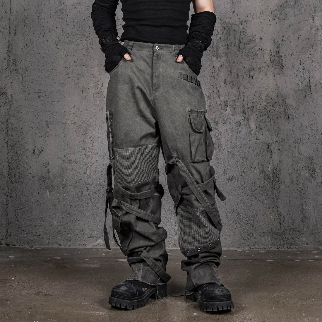 UNDERWATER Scavenger Heavyduty Multi-Pockets Striped Cargo-Pants-S-Free Shipping Leatheretro