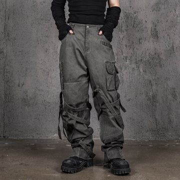 UNDERWATER Scavenger Heavyduty Multi-Pockets Striped Cargo-Pants-S-Free Shipping Leatheretro