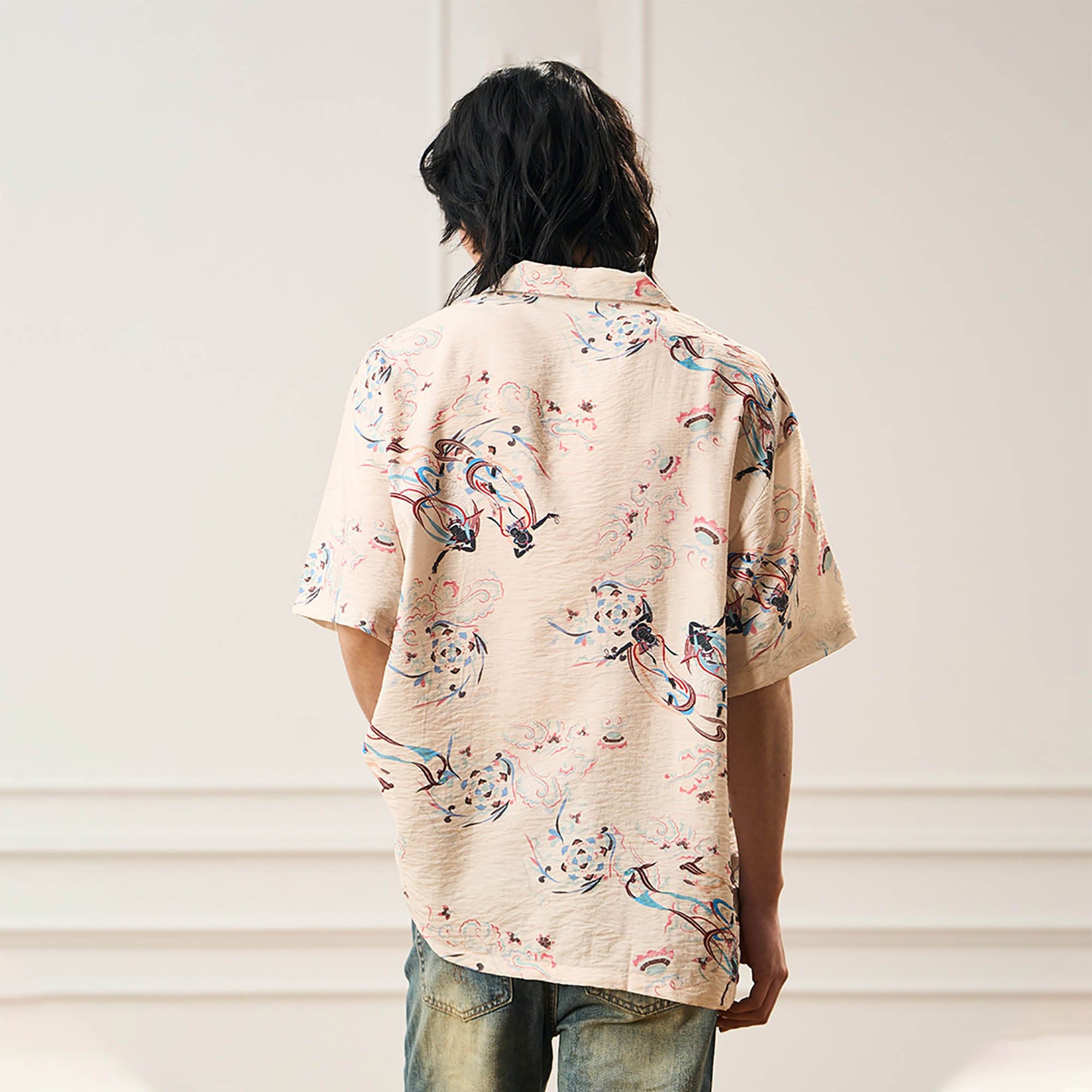 EPIC POETRY Oriental Garden Half Shirt-Half shirt-S-Free Shipping Leatheretro