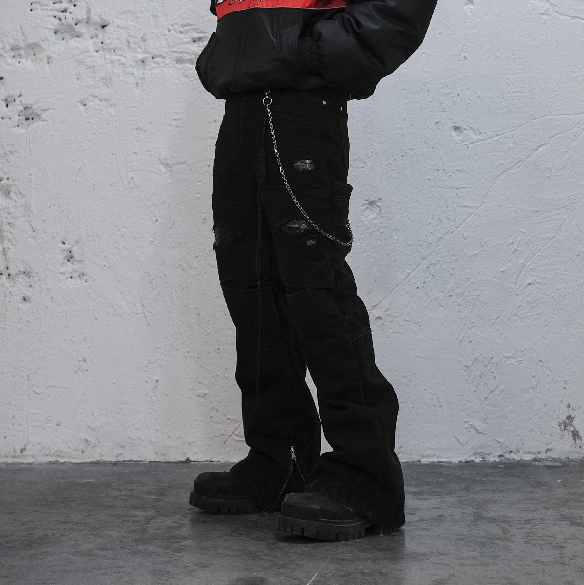 UNDERWATER Serpent Skin Distressed Jeans-Pants-S-Free Shipping Leatheretro