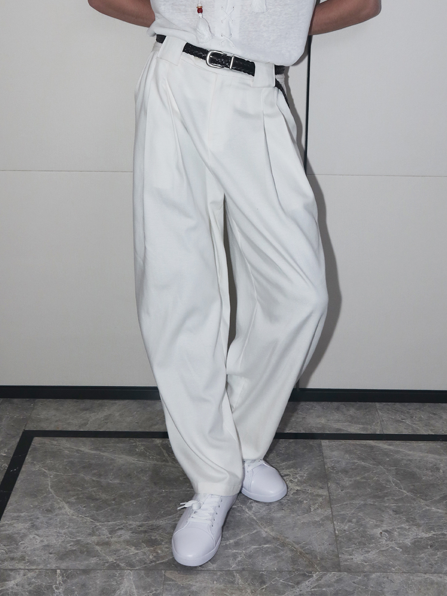 ASSEEN Essential Draped Linen-Blend Trousers-Pants-S / 28-30“-Free Shipping Leatheretro