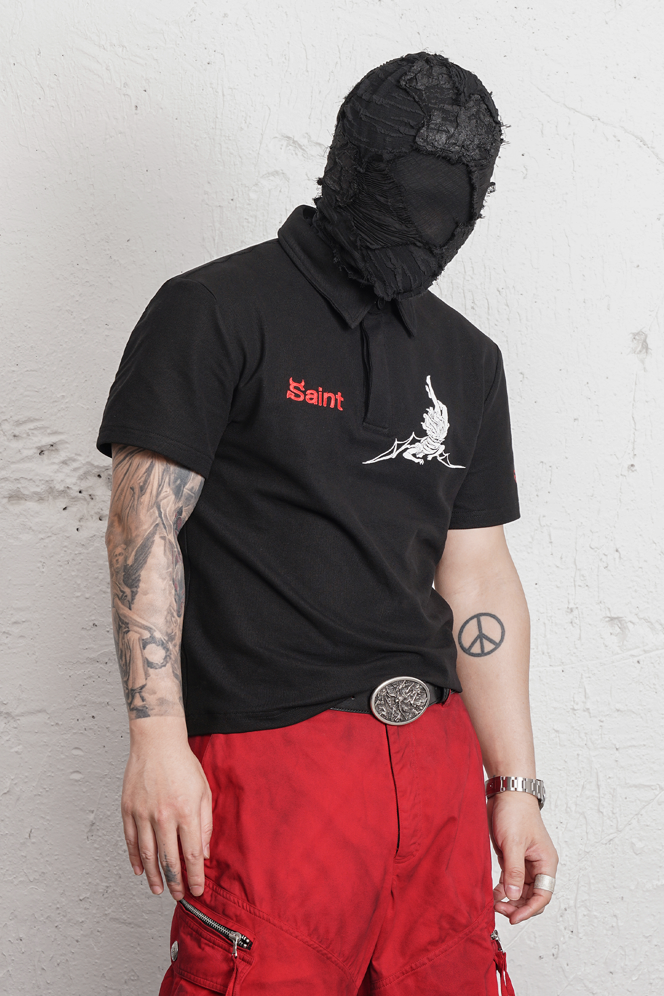 UNDERWATER Lucifer Embroidered Polo Shirt-T Shirt-S (Preorder)-Free Shipping Leatheretro