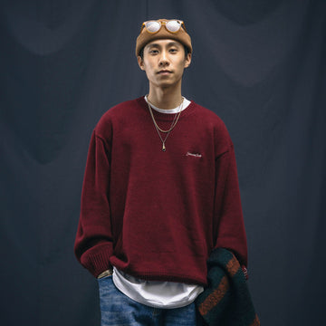 BANANA CLUB Christmas Pullover Sweater-Sweater-XS-Red-Free Shipping Leatheretro