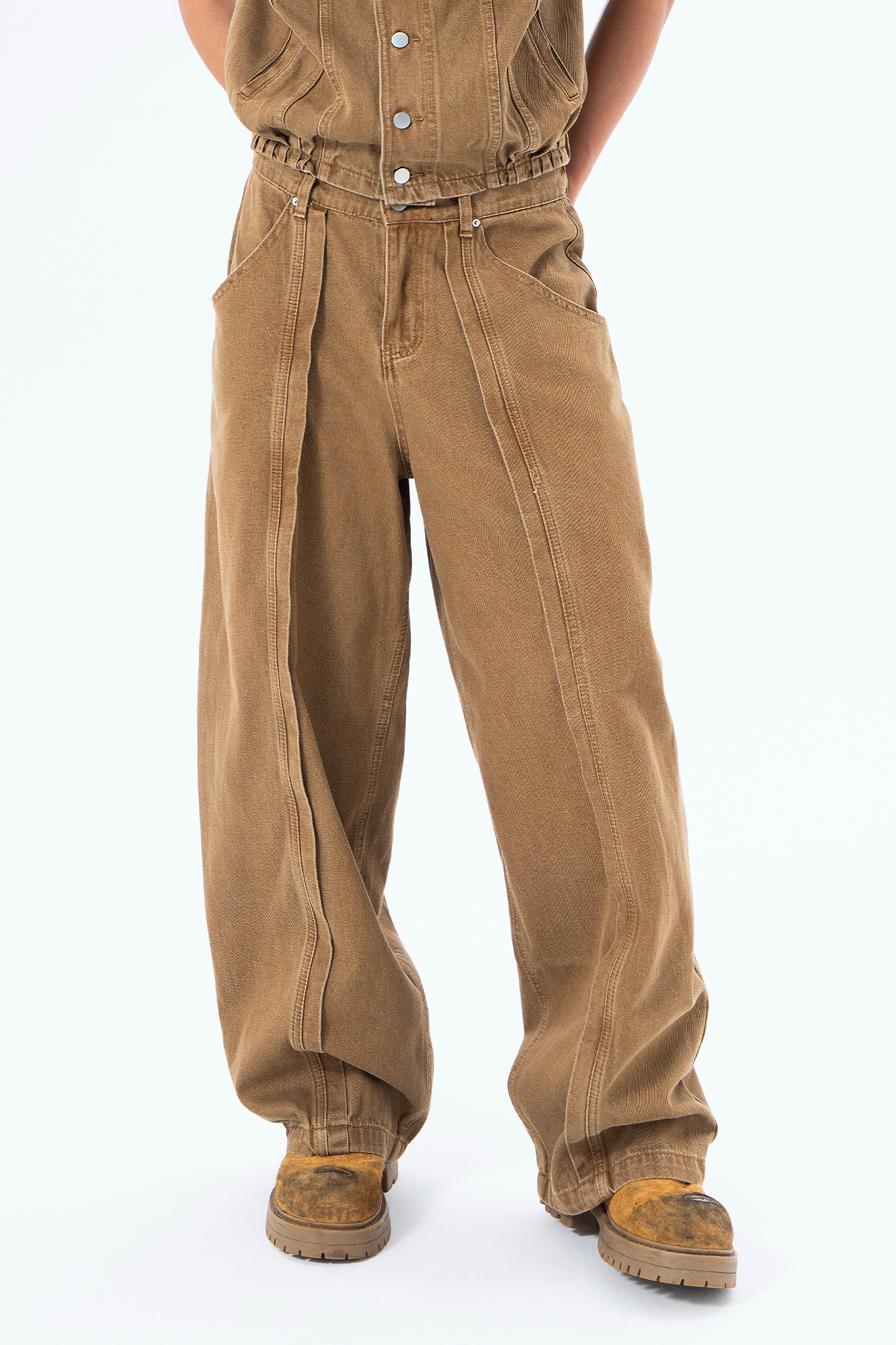 CLP Retro Washed Paneled Oversized Jeans-Jeans-M / 29"-Free Shipping Leatheretro