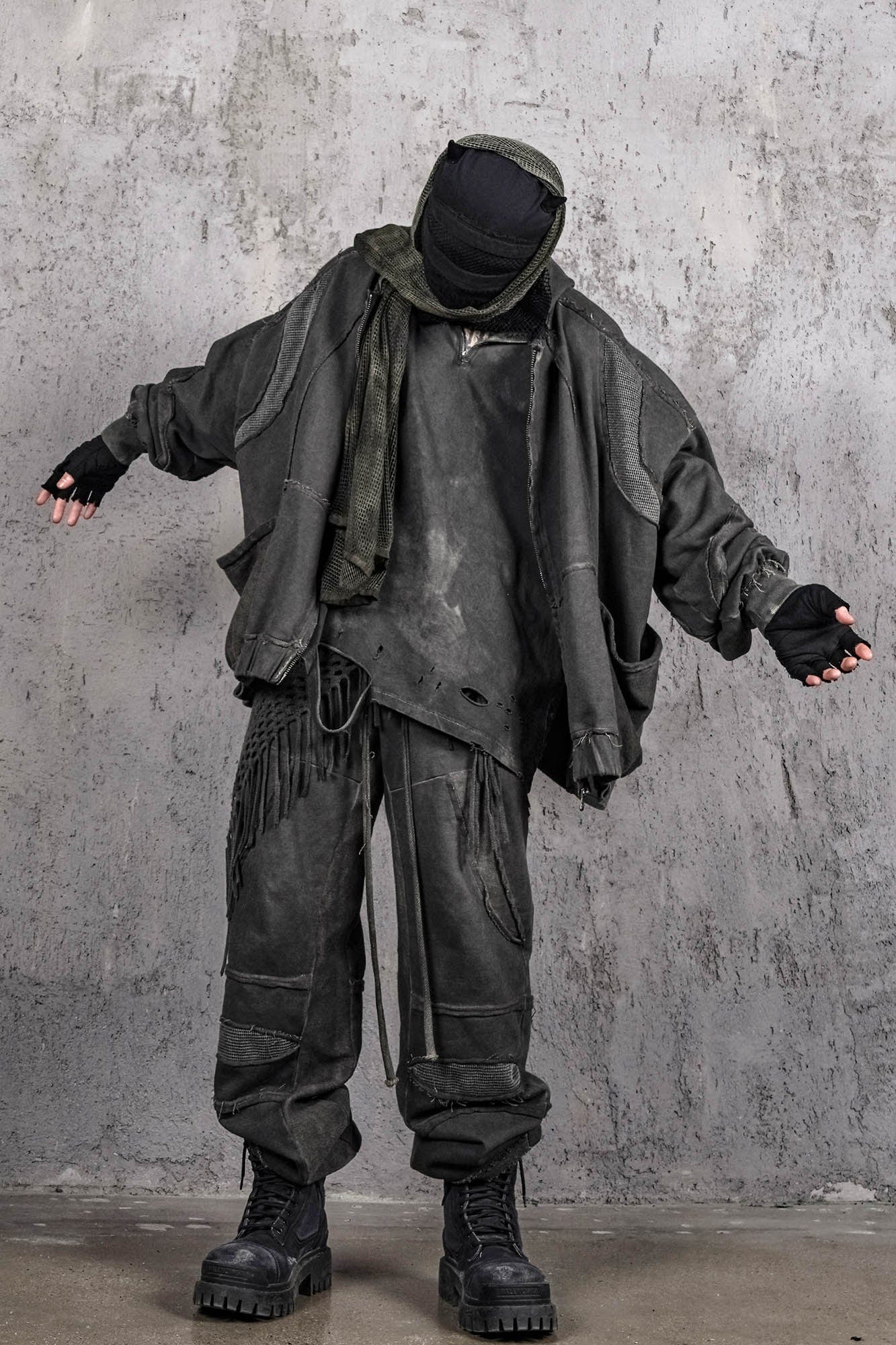 UNDERWATER Distressed Demon Clad Deconstructed Pants-Pants-S-Free Shipping Leatheretro