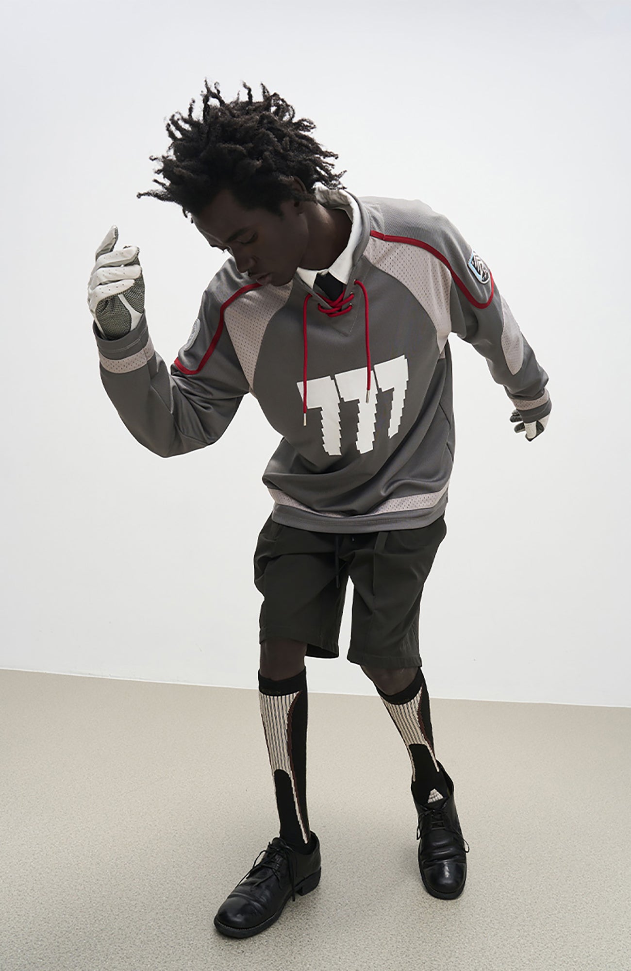 7440 37 1 Drawstring Panelled Hockey Jersey-L/S Tee-S-Free Shipping Leatheretro