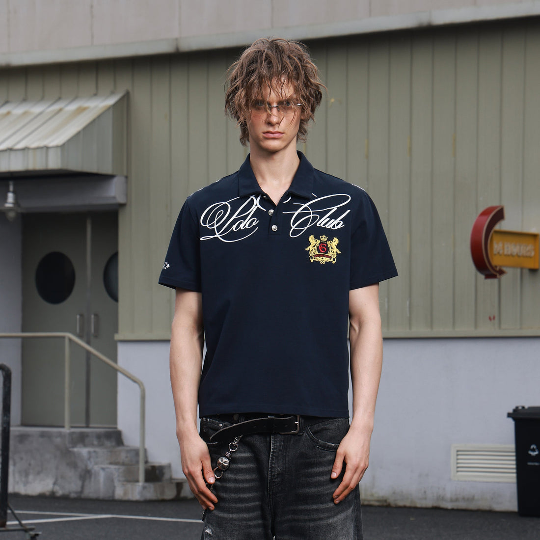 SAVAGEGROWTHWORLD Retro Crest Graphic Polo Tee-T Shirt-S-Free Shipping Leatheretro