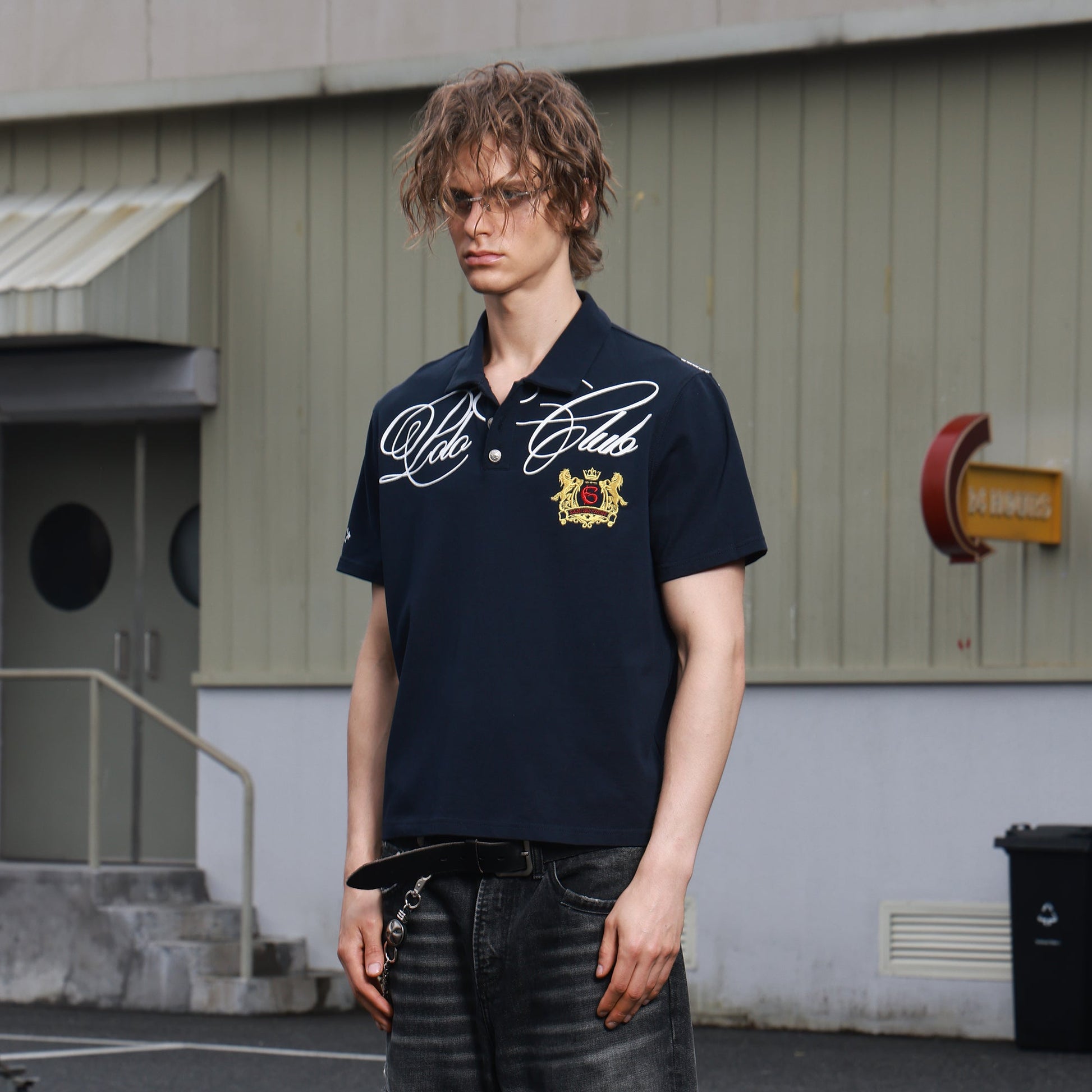 SAVAGEGROWTHWORLD Retro Crest Graphic Polo Tee-T Shirt-S-Free Shipping Leatheretro