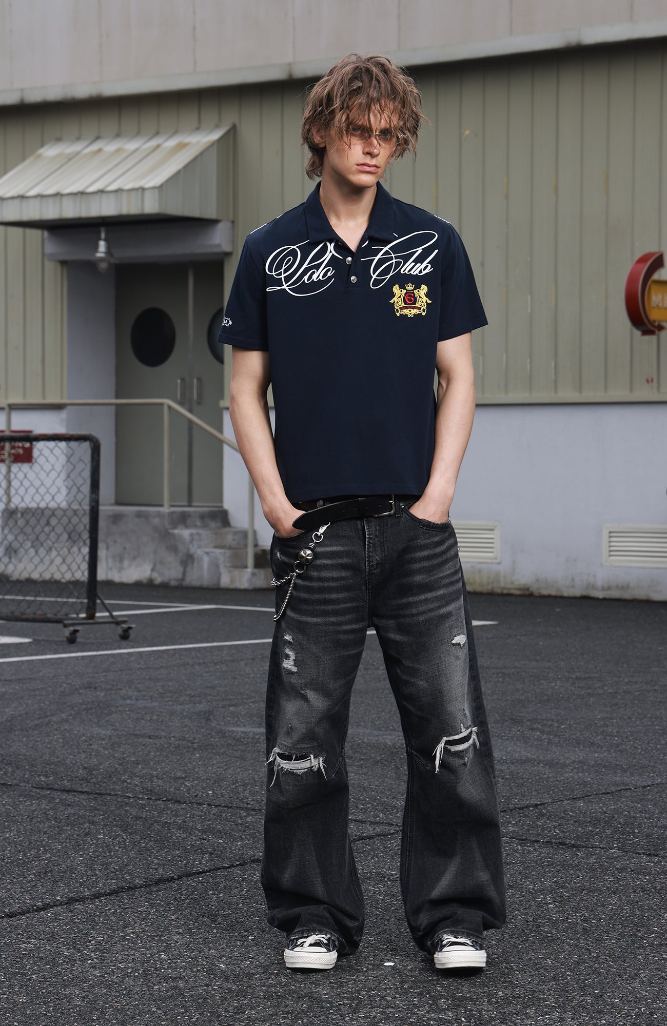 SAVAGEGROWTHWORLD Retro Crest Graphic Polo Tee-T Shirt-S-Free Shipping Leatheretro