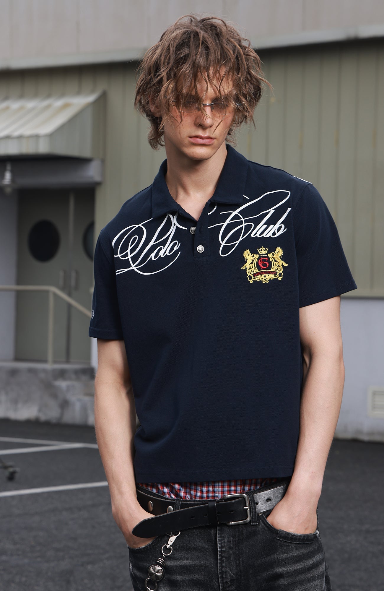 SAVAGEGROWTHWORLD Retro Crest Graphic Polo Tee-T Shirt-S-Free Shipping Leatheretro