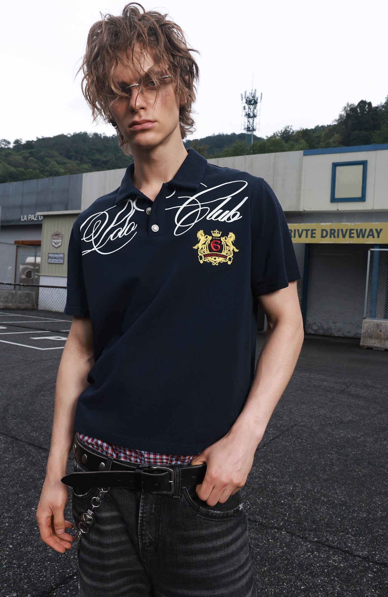 SAVAGEGROWTHWORLD Retro Crest Graphic Polo Tee-T Shirt-S-Free Shipping Leatheretro