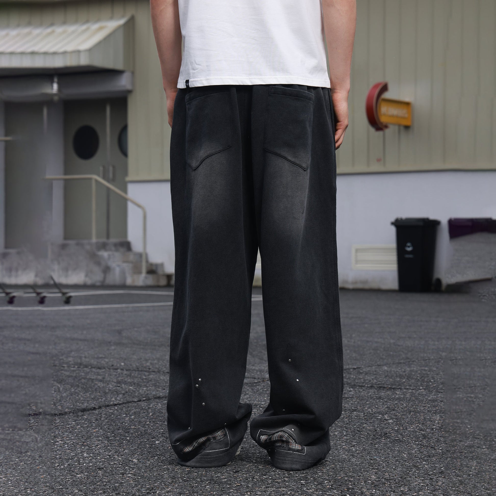 SAVAGEGROWTHWORLD Studded Plaid Panel Sweatpants-Pants-S-Free Shipping Leatheretro