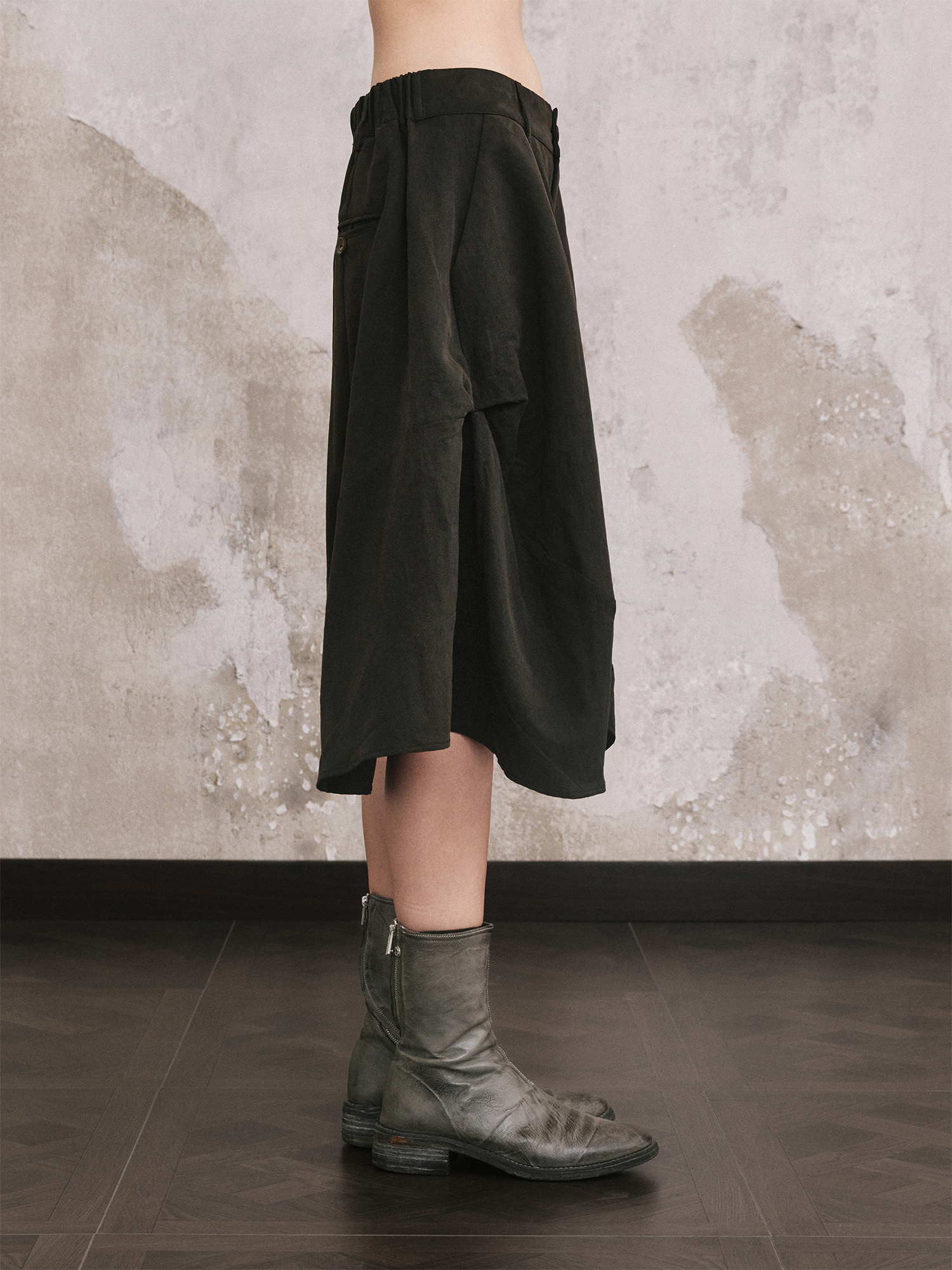 ILNya Nieternite Nifutur Lyocell-Blend Asymmetrical Wide-Leg Shorts-Shorts-S (0) / 26-32"-Free Shipping Leatheretro