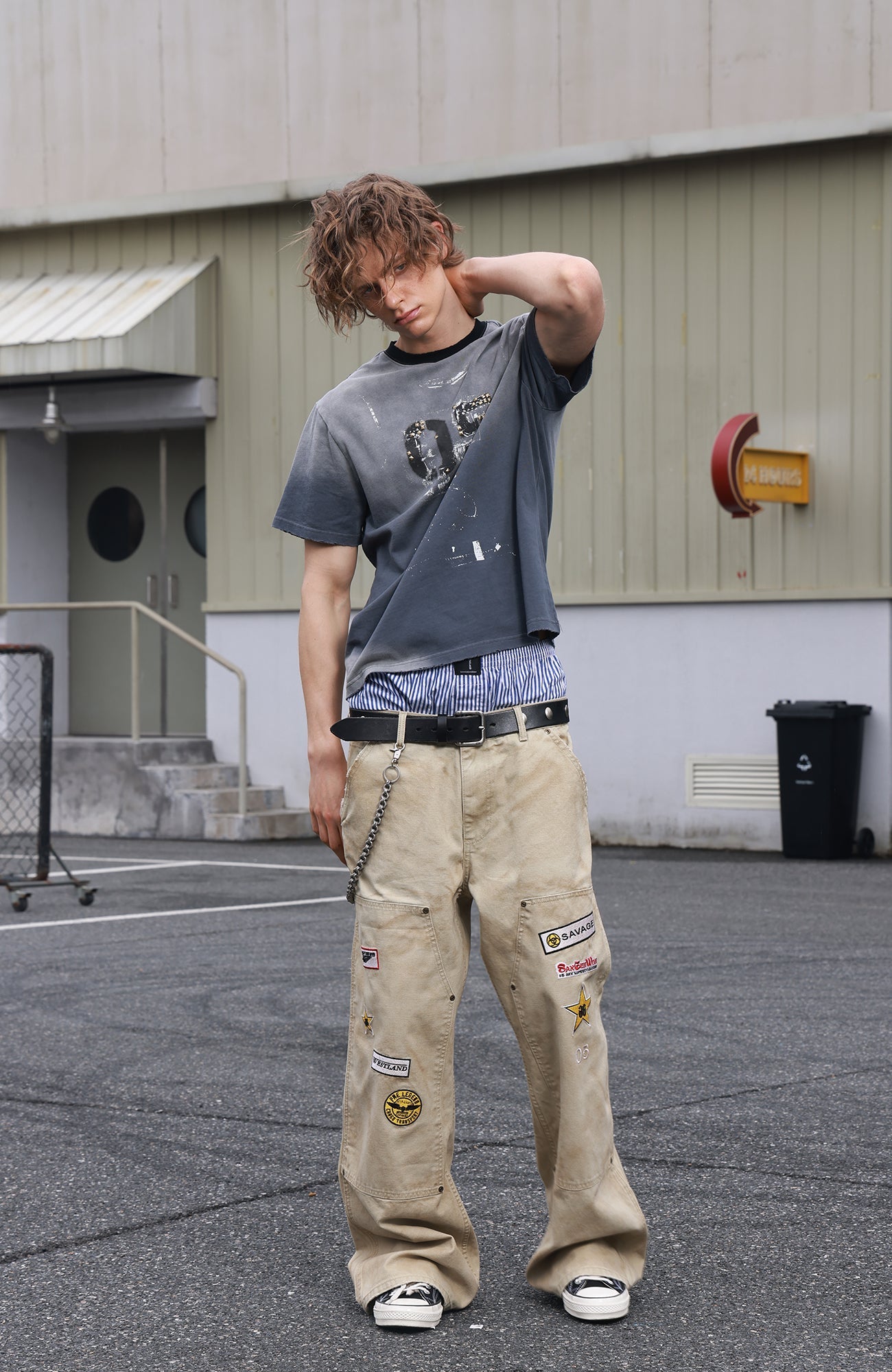 SAVAGEGROWTHWORLD Studded Distressed Graphic T-Shirt-T Shirt-S-Free Shipping Leatheretro