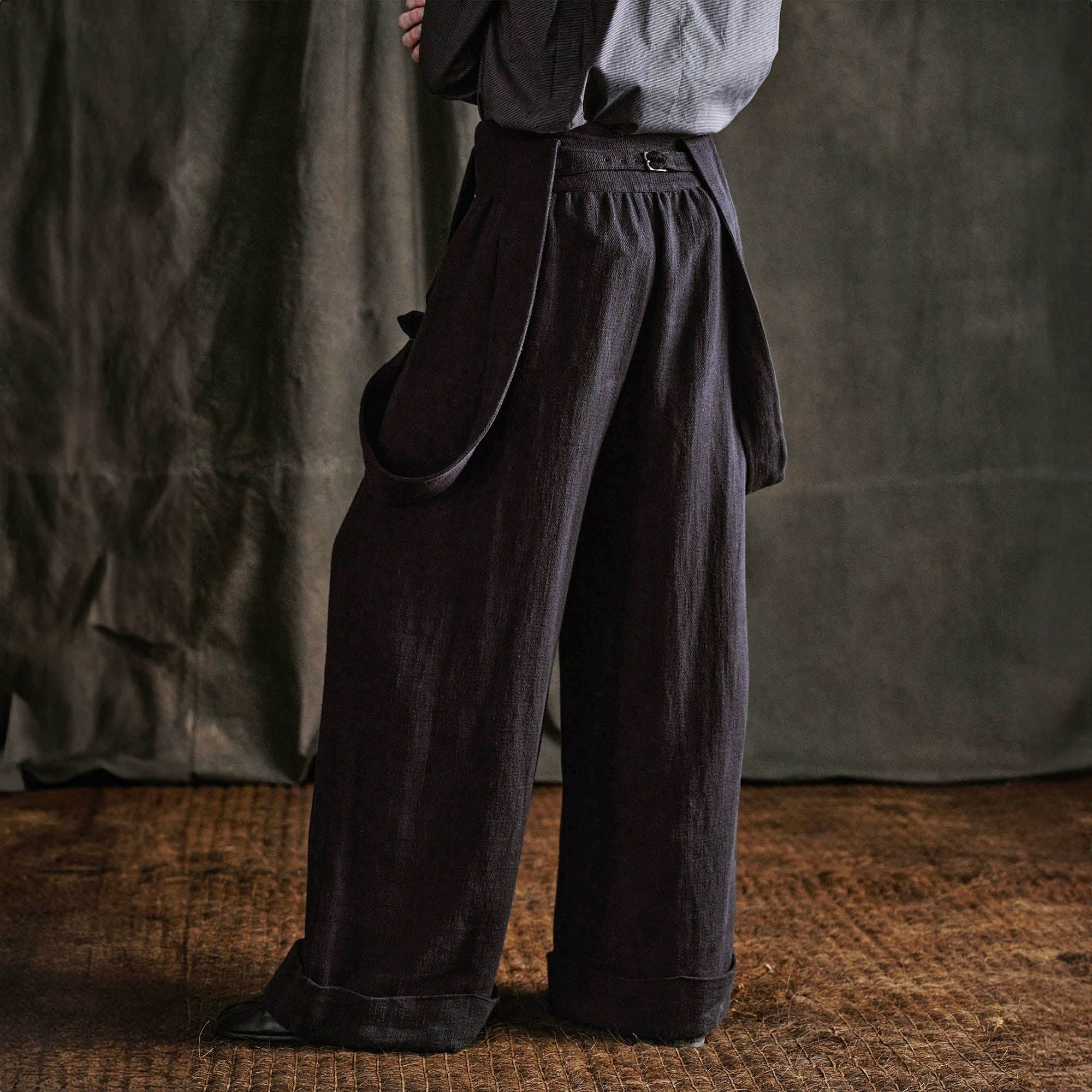 ILNya Nieternite Nifutur Buttoned High-Waist Wide-Leg Overalls-Pants-S(0)-Free Shipping Leatheretro