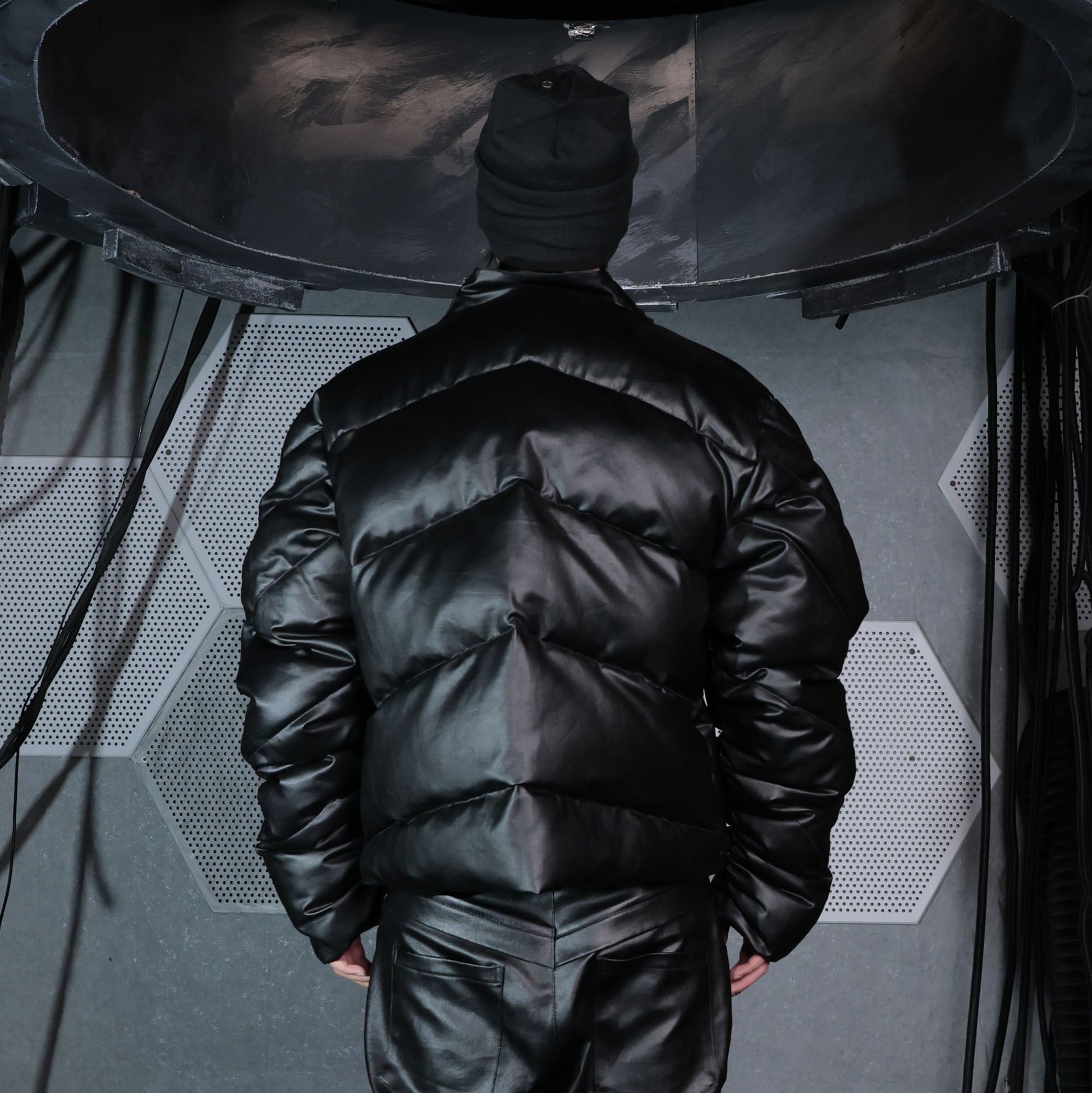 SSIN7 Waxed Chevron Down Jacket-Jacket-S-Free Shipping Leatheretro