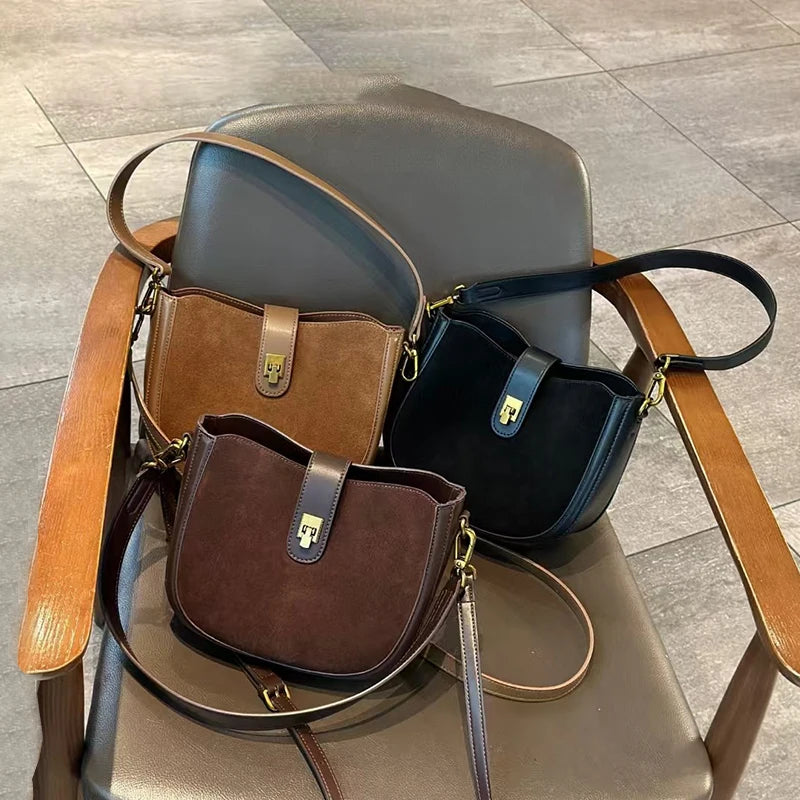 Women Cowhide Genuine Leather Shoulder Bag - Luxury Design Handbag-Shoulder Bag-Brown-Free Shipping Leatheretro